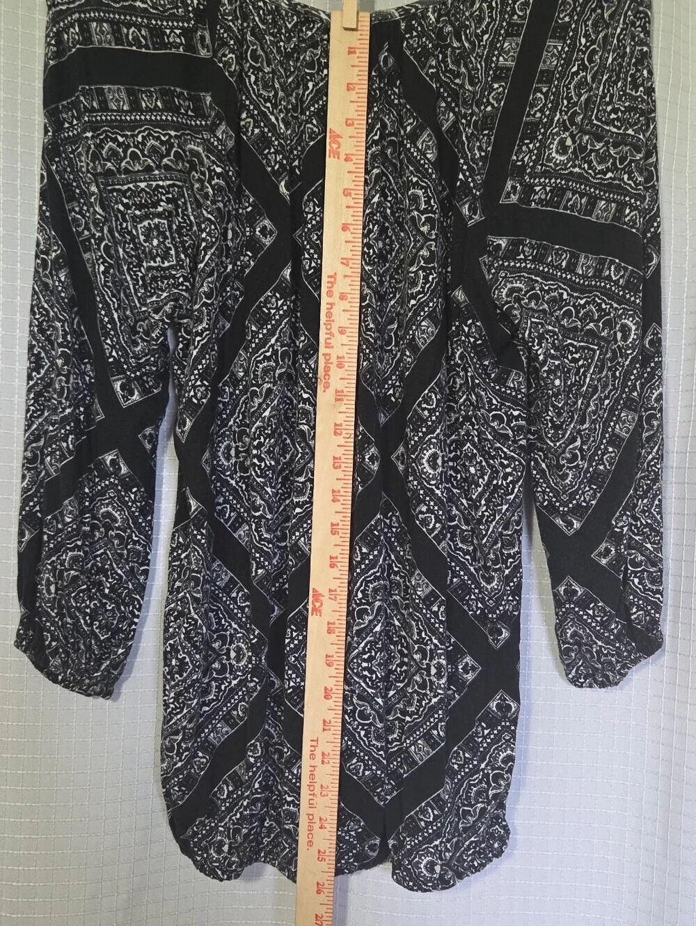 MICHAEL Michael Kors Black/White Print 3/4 Sleeve Pullover Shirt Top Size M
